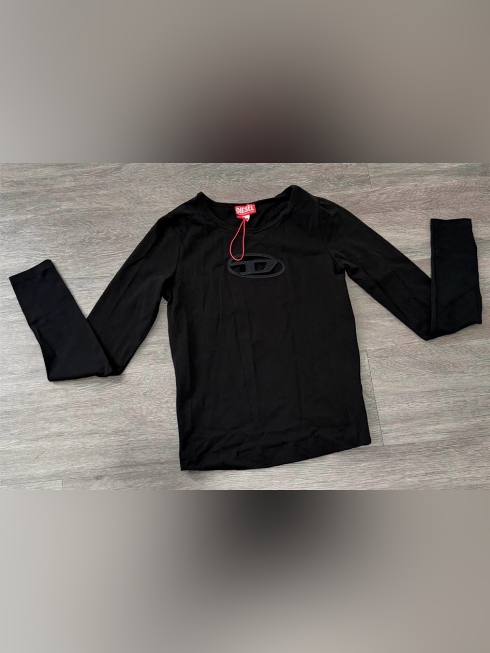 Diesel Black Long Sleeve Logo Patch Shirt